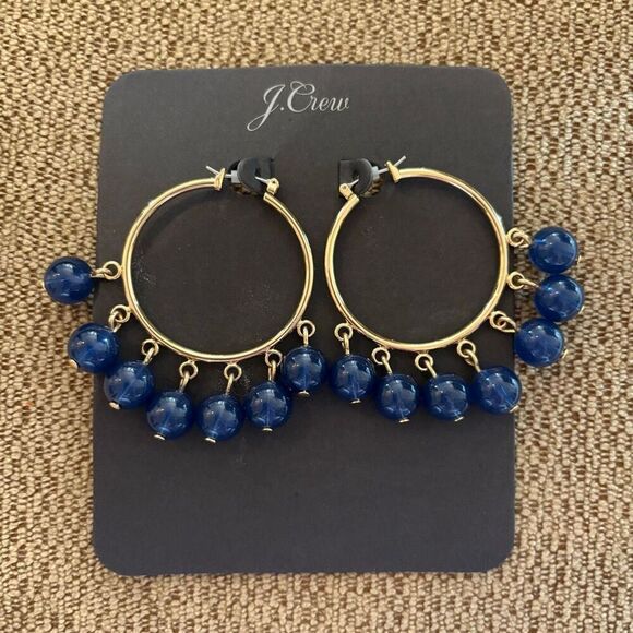 J. Crew Jewelry - J.Crew | Beaded Hoop Earrings | 2” Length